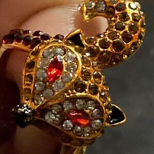 Foxy Colored Rhinestone Animal Ring Fox